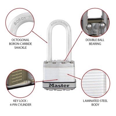 Λουκέτο EXCELL υψίστης ασφαλείας 45mm μακρύλαιμο MasterLock M1EURDLH M10002112