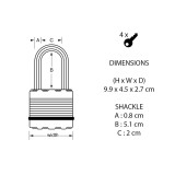 Λουκέτο EXCELL υψίστης ασφαλείας 45mm μακρύλαιμο MasterLock M1EURDLH M10002112