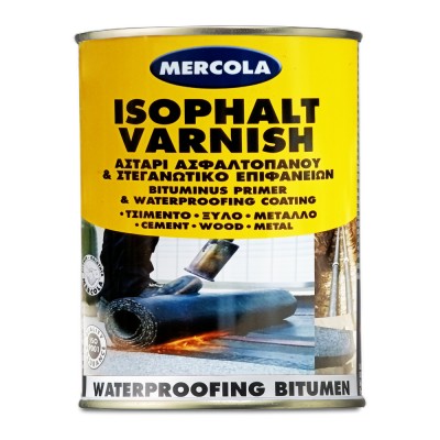Επαλειπτικό ασφαλτικό στεγανωτικό βερνίκι διαλύτου 5lt Μαύρο Mercola ISOPHALT VARNISH 5065