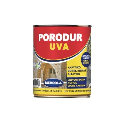 Ακριλικό Βερνίκι Πέτρας Διαλύτου 750ml Σατινέ Mercola PORODUR UVA 05238