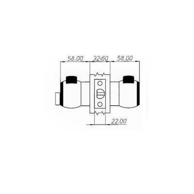 Κλειδαριά Πομόλου για Μπάνιο (WC) Meroni χωρίς Κλειδί Σειρά NOVA N12 US4 Χρυσή ματ