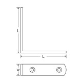 Γωνία Κόντρα Ορειχάλκινη 7x7cm Χρυσό NT Metalor 004-5007