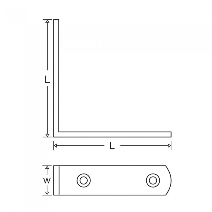 Γωνία Κόντρα Ορειχάλκινη 7x7cm Ματ Νίκελ Metalor 004-8007