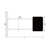 Στοπ Τοίχου- Δαπέδου με Λάστιχο 80mm Inox Ματ Metalor 061-ST80