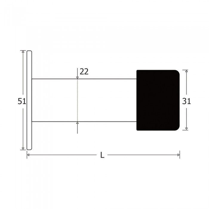 Στοπ Τοίχου- Δαπέδου με Λάστιχο 80mm Inox Ματ Metalor 061-ST80
