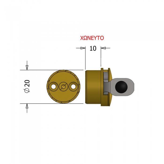 Στύλωμα Παραθύρου Διπλό Ματ Νίκελ Metalor 062-8225