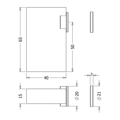 Μαγνητικό Στοπ Δαπέδου 65mm Ανοδ. Νίκελ Metalor 064-X065