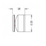 Κυλιόμενο Αντίκρισμα Μαγνητικού Stop Ø25x18mm Αλουμίνιο Metalor 067-A001