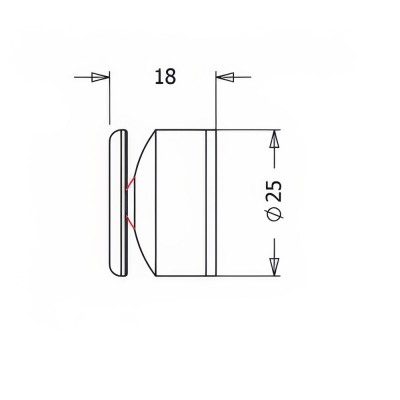 Κυλιόμενο Αντίκρισμα Μαγνητικού Stop Ø25x18mm Μαύρο Metalor 067-B001