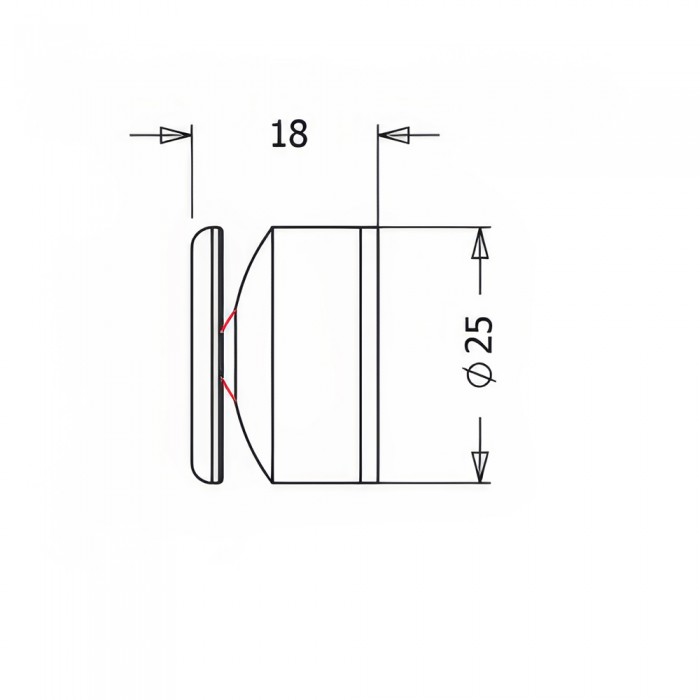 Κυλιόμενο Αντίκρισμα Μαγνητικού Stop Ø25x18mm Μαύρο Metalor 067-B001