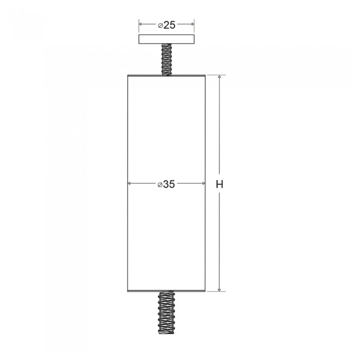 Αποστάτης Τζαμιού Ø35 L.24cm Inox Ματ Metalor 072-8PP2