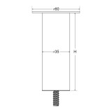 Αποστάτης Πάγκου Ø35 L.24cm Inox Ματ Metalor 072-8PPB