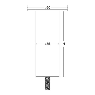 Αποστάτης Πάγκου Ø35 L.36cm Inox Ματ Metalor 072-8PPC