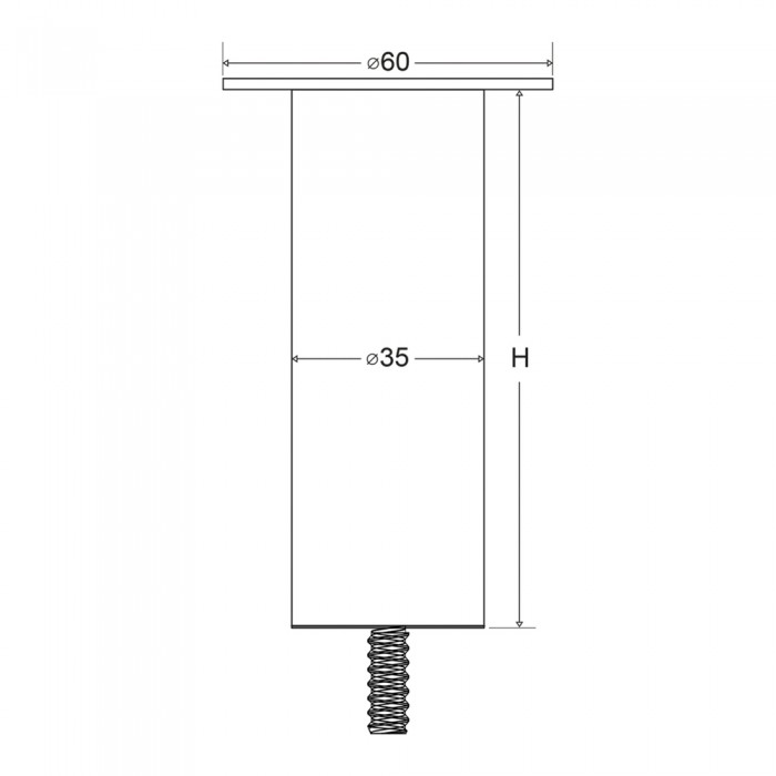 Αποστάτης Πάγκου Ø35 L.36cm Inox Ματ Metalor 072-8PPC