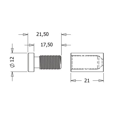 Αποστάτης Σήμανσης Αλουμινίου Ø12xL21mm Λευκό Metalor 072-WSL1