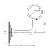 Στήριγμα Σωλήνα Ø35 Ορειχάλκινο Χρυσό Metalor 076-1001