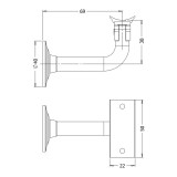Στήριγμα Στρόγγυλης Κουπαστής Ø35 - Ø40 Αλουμινίου Σπαστό Μαύρο Metalor 076-BAL