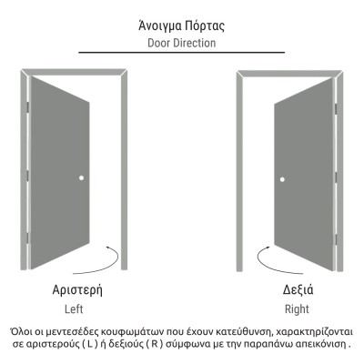 Γαλλικό Απλό Ανοξείδωτο 316 Εσωτερικών Πορτών 140 x 66mm Inox Ματ Metalor 100-SS31614