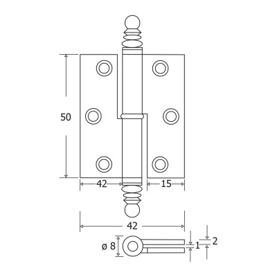 Μεντεσεδάκια Επίπλων Ίσια Ορειχάλκινα Νίκελ Ματ 50mm 104-8105 metalor