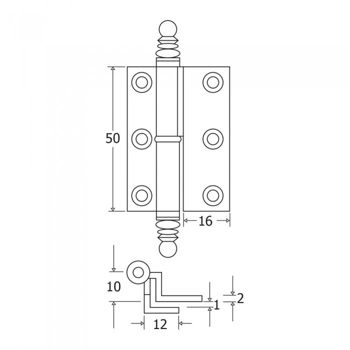 Μεντεσεδάκια Επίπλων Γωνιακά Ορειχάλκινα Οξειδέ 50mm 105-2105 metalor