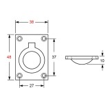 Λαβή Χωνευτή Ανοξείδωτη 316 Inox Ματ Metalor 194-SM01