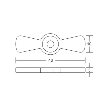 Μανταλάκι Διπλό Ορειχάλκινο 43x10x3mm Νίκελ Metalor 196-4001