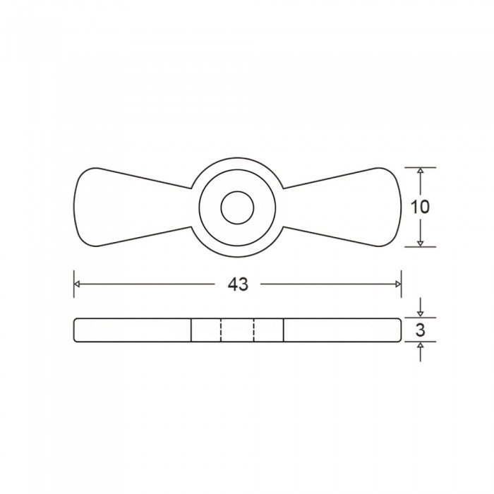 Μανταλάκι Διπλό Ορειχάλκινο 43x10x3mm Νίκελ Metalor 196-4001