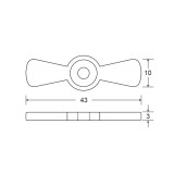 Μανταλάκι Διπλό Ορειχάλκινο 43x10x3mm Χρυσό NT Metalor 196-5001