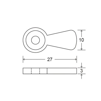 Μανταλάκι Μονό Ορειχάλκινο 27x10x3mm Νίκελ Metalor 197-4001