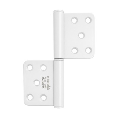 Μεντεσές Αμφίπλευρος Ανοξείδωτος Ø13x122x93mm Λευκό Metalor 220-W012