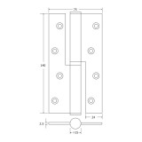 Πορταδελοσίδερο Ανοξείδωτο 140x75mm Μαύρο Metalor 270-BS14