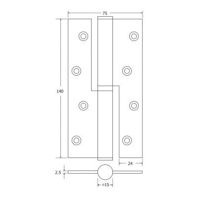 Πορταδελοσίδερο Ανοξείδωτο 140x75mm Μαύρο Metalor 270-BS14