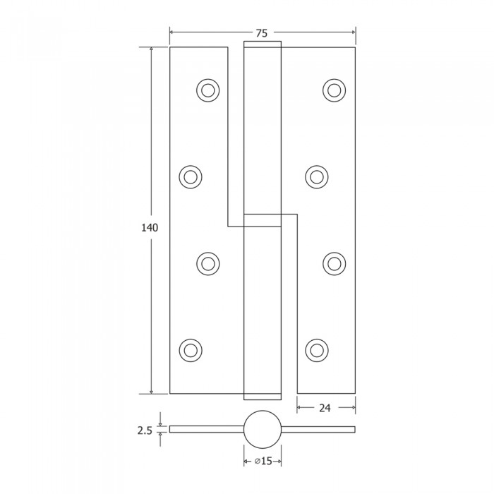 Πορταδελοσίδερο Ανοξείδωτο 140x75mm Μαύρο Metalor 270-BS14