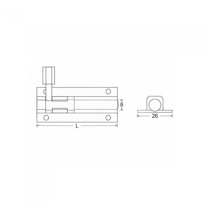 Σύρτης Αλουμινίου 40mm Λευκό Metalor 501-AW04
