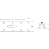 Σύρτης Πλακέ Ορειχάλκινος 120mm Ματ Νίκελ Metalor 530-8012