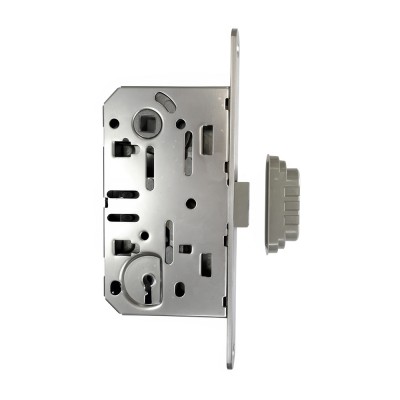 Κλειδαριά Μεσόπορτας Μαγνητική με Οβάλ Πλάκα με κέντρα 90mm Νίκελ Metalor 741-MG90