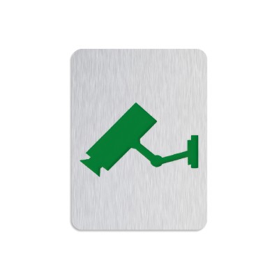 Σήμανση Κάμερας 80x60mm Inox Ματ - Πράσινο Metalor S-CAM