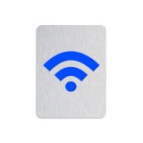 Σήμανση WIFI 80x60mm Inox Ματ - Μπλε Metalor S-WIFI
