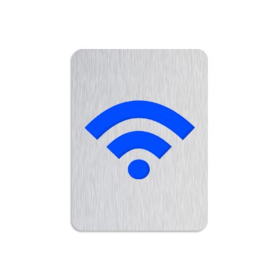 Σήμανση WIFI 80x60mm Inox Ματ - Μπλε Metalor S-WIFI