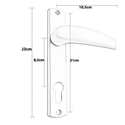 Πόμολο Αλουμινόπορτας Πλάκα Φιξ 23x3cm Γκρι Neoxal Νο140-1 GR