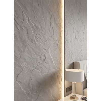 Πάνελ Εύκαμπτης Πέτρας 600×1200mm NewPlan Slate Light Grey 101040