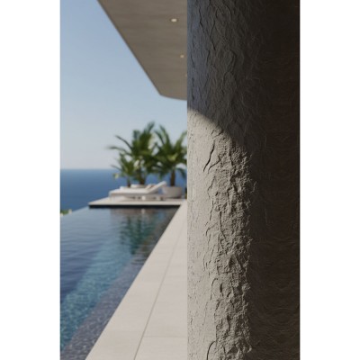 Πάνελ Εύκαμπτης Πέτρας 600×1200mm NewPlan Rough Granite Pure White 108050