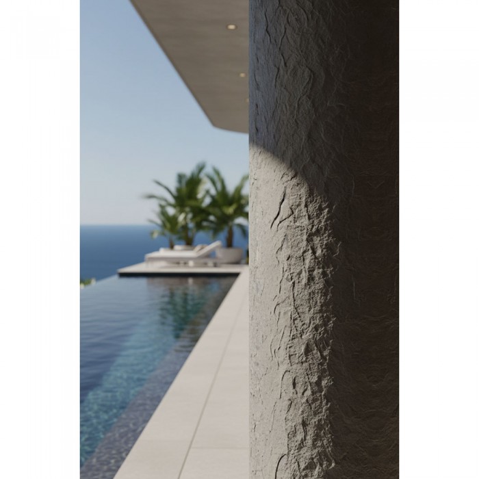 Πάνελ Εύκαμπτης Πέτρας 600×1200mm NewPlan Rough Granite Pure White 108050