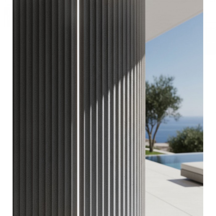 Πάνελ Εύκαμπτης Πέτρας 600×1200mm NewPlan Ripple Board  Medium Grey 113050