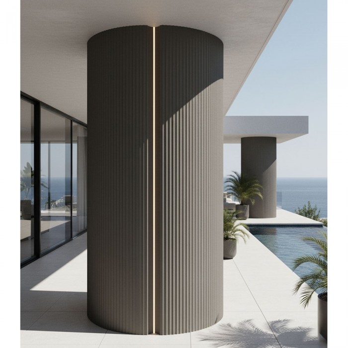 Πάνελ Εύκαμπτης Πέτρας 600×1200mm NewPlan Ripple Board  Medium Grey 113050