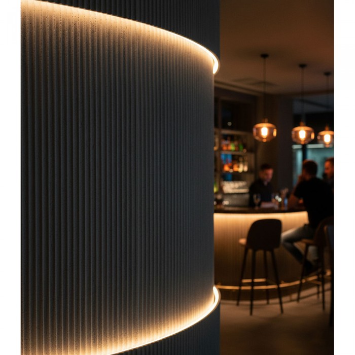 Πάνελ Εύκαμπτης Πέτρας 600×1200mm NewPlan Ripple Board  Medium Grey 113050