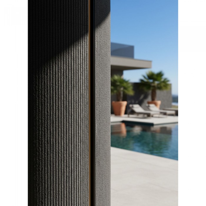 Πάνελ Εύκαμπτης Πέτρας 600×1200mm NewPlan Line Stone Board Dark Grey 119070