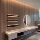 Συνθετική Σανίδα Επένδυσης Τοίχου Εσωτερικού Χώρου WPC Διαστάσεων 25/176.5/2900mm  για Δημιουργία 3D Πάνελ TEAK 8510 NewPlan 7-23-FSGW01-TEAK (Πώληση ανά Τεμαχίο)