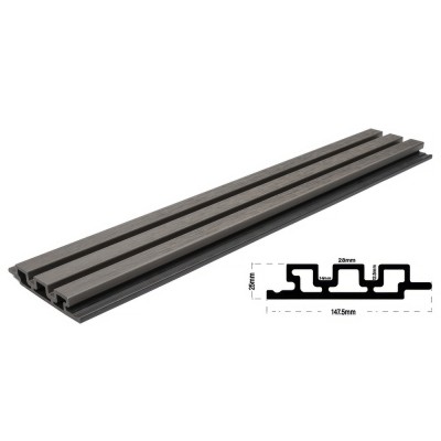 Συνθετική Σανίδα Επένδυσης Τοίχου Εσωτερικού Χώρου WPC 2ης Γενιάς Διαστάσεων 25/147.5/2900mm  για Δημιουργία 3D Πάνελ D.GREY 5570 NewPlan 7-24-FSGW02-DGREY (Πώληση ανά Τεμαχίο)