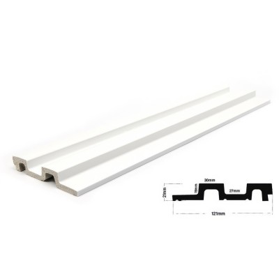 Σανίδα Επένδυσης Τοίχου Εσωτερικού Χώρου PS Διαστάσεων 21/122/2900mm  για Δημιουργία 3D Πάνελ 01 RESIDENCE WHITE NewPlan 7-26-AP001-1 (Πώληση ανά Τεμαχίο)